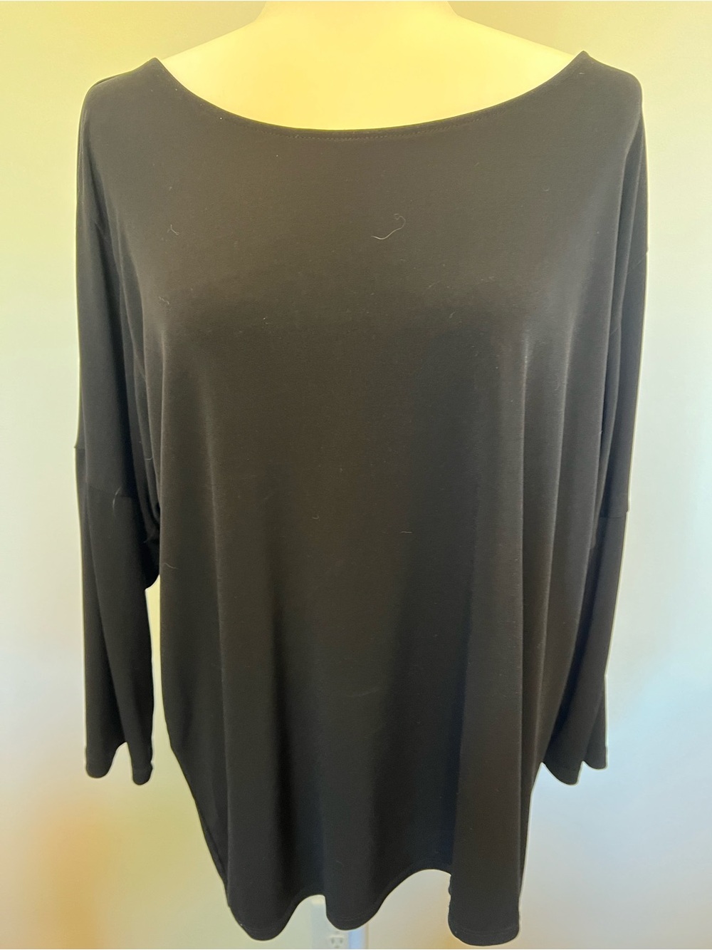Chico's Black Boatneck Long Sleeve Top - Easy Fit